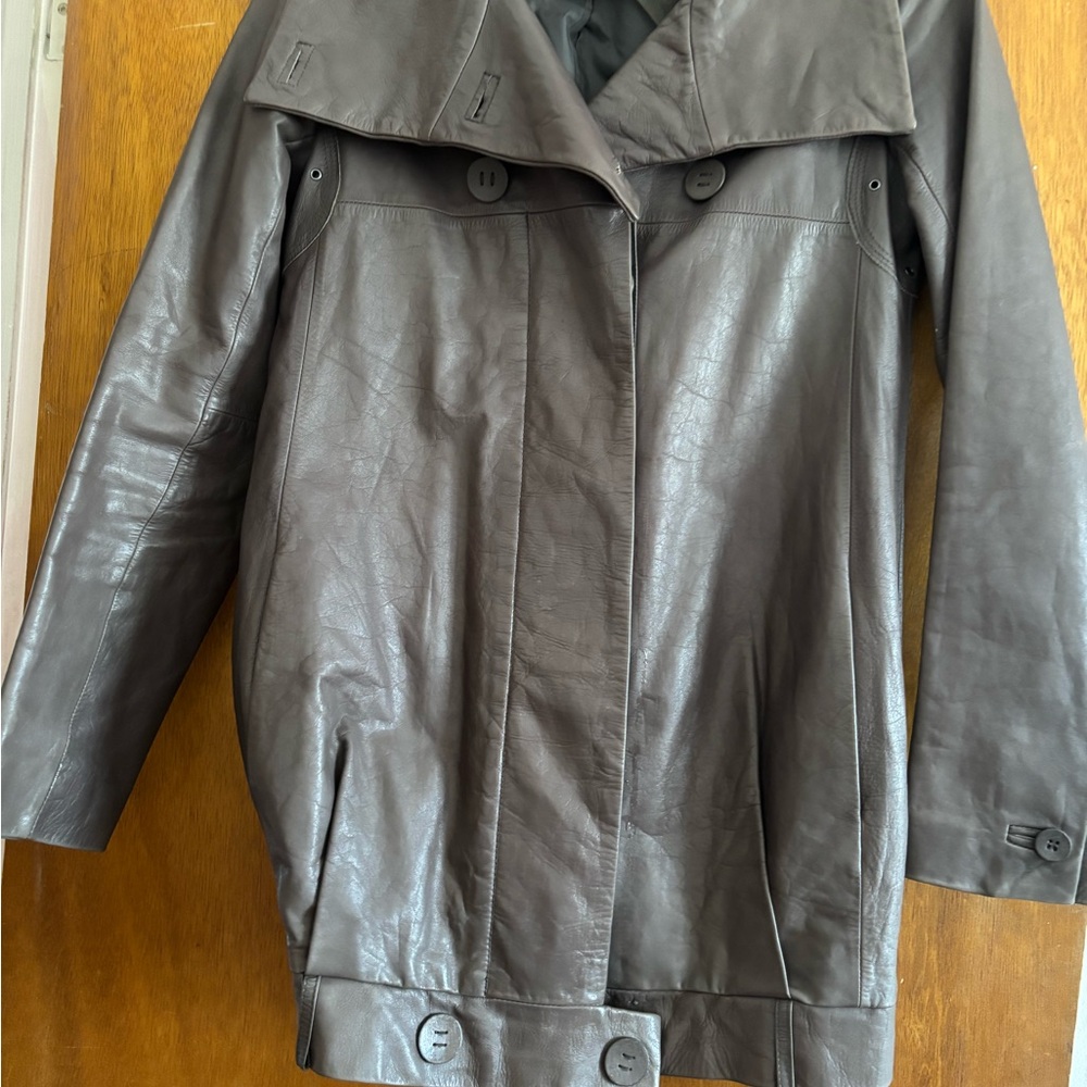 RUDSAK women’s bubble Gray Leather Jacket